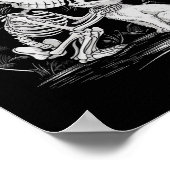 Skeleton Kat Schedel Kat Schattigee Gothic Hallowe Poster (Hoek)
