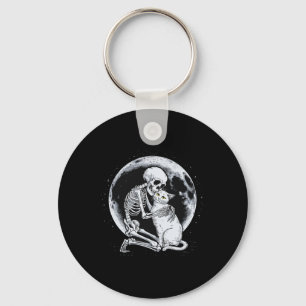 Skeleton Kat Schedel Kat Schattigee Gothic Hallowe Sleutelhanger