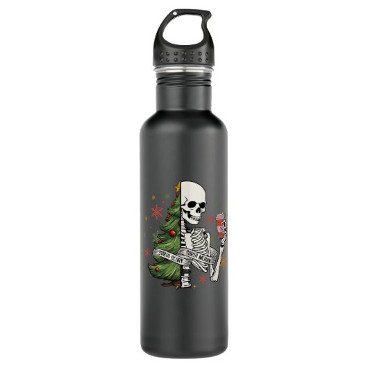 Skeleton Kerstboom Koffie Waterfles (Voorkant)