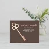 Skeleton Key Moving Announements Folie Uitnodiging Briefkaart (Staand Voorkant)