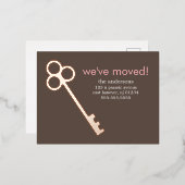 Skeleton Key Moving Announements Folie Uitnodiging Briefkaart (Voorkant / Achterkant)