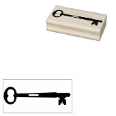 Skeleton Key Silhouette Rubber Art Stempel (Gestempeld)
