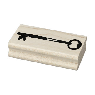  Skeleton Key Silhouette Rubber Art Stempel