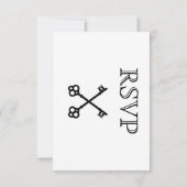 Skeleton Key Weddenschap RSVP-kaart RSVP Kaartje (Achterkant)