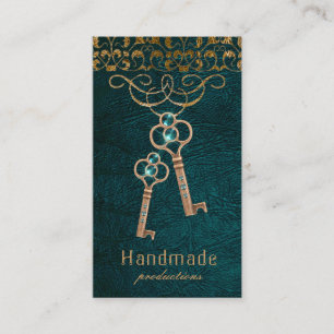 Skeleton Keys Old Lock  Steampunk Gothic Visitekaartje