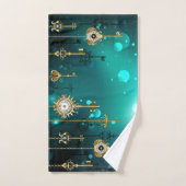 Skeleton Keys on Green Background (Serviette à main)