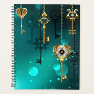 Skeleton Keys on Green Background