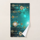 Skeleton Keys on Green Background (Serviette à main)