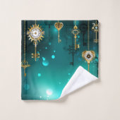 Skeleton Keys on Green Background (Gant de toilette)