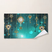 Skeleton Keys on Green Background (Serviette à main)