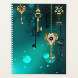 Skeleton Keys on Green Background