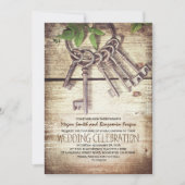 Skeleton Keys Rustique mariage invitations (Devant)