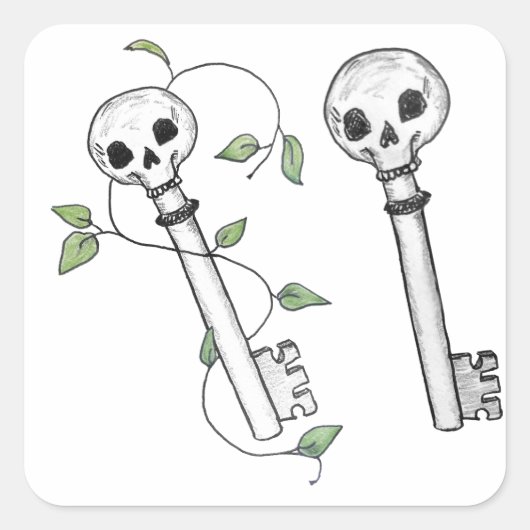 Skeleton Keys Vierkante Sticker (Voorkant)