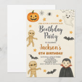 Skeleton Kinder Halloween verjaardagsfeestje uitno Kaart (Voorkant / Achterkant)