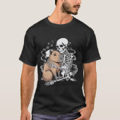 Skeleton Knuffelen Capybara Halloween T-shirt – Sc (Voorkant)