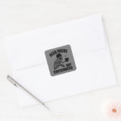 Skeleton koffie vierkante sticker (Envelop)