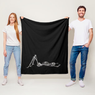 Skeleton Laden Black Halloween Fleece Deken