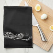 Skeleton Laden Black Halloween Theedoek (Quarter Fold)