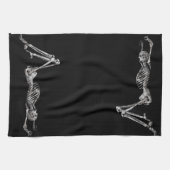 Skeleton Laden Black Halloween Theedoek (Horizontaal)