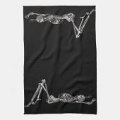 Skeleton Laden Black Halloween Theedoek (Verticaal)