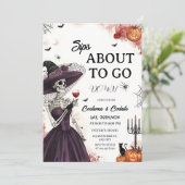Skeleton Lady Halloween Cocktail Party Invitation (Debout devant)