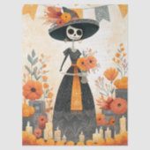 Skeleton Lady La Catrina Day of the Dead Decoupage Tissuepapier (Voorkant)