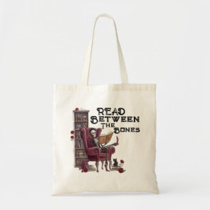 Skeleton lezen boek Canvas tas