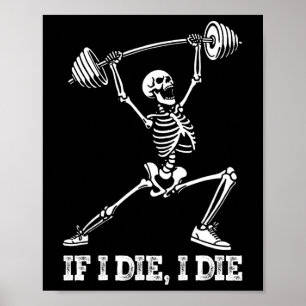 Skeleton Lifting Gewichten Workout Gym Lover - Als Poster