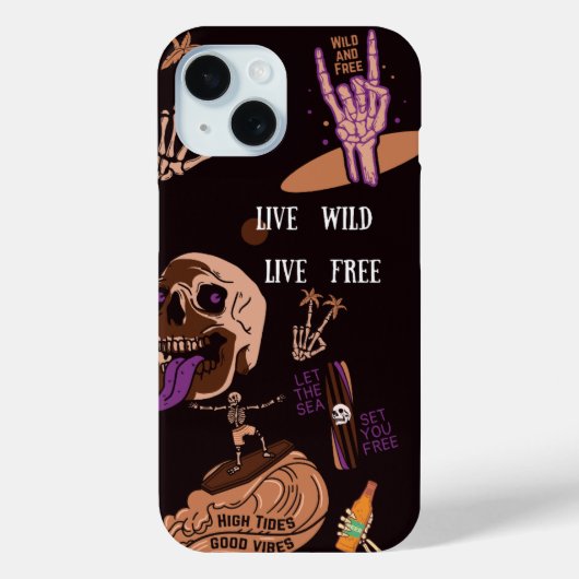 Skeleton, Live Wild, Live Free Case-Mate iPhone Case (Achterkant)