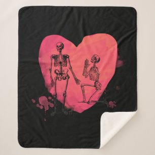 Skeleton Love Sherpa Deken