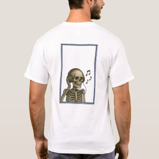  Skeleton Luisteren naar Muziek T-Shirt