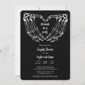 Skeleton Mains Couples Automne Douche Invitation (Devant)