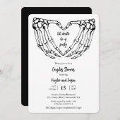 Skeleton Mains Gothique Couples Douche Invitation (Devant / Derrière)