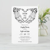 Skeleton Mains Gothique Couples Douche Invitation (Debout devant)