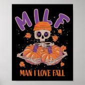 Skeleton Man Ik hou van Herfst Fun Skeleton Pumpki Poster (Voorkant)