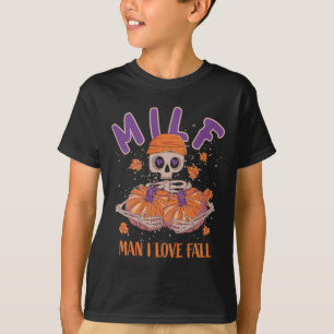 Skeleton Man Ik hou van Herfst Fun Skeleton Pumpki T-shirt