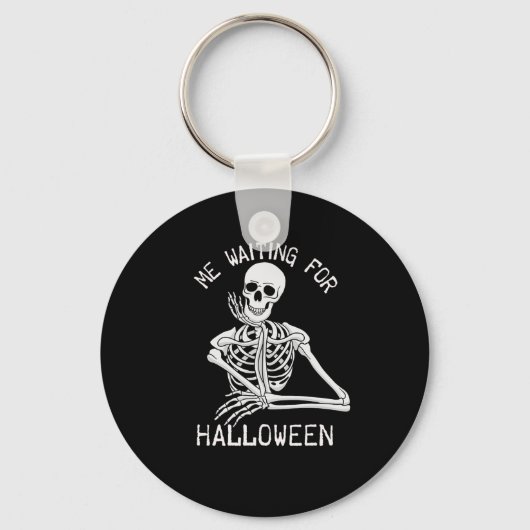 Skeleton me wachten op Halloween Sleutelhanger (Voorkant)
