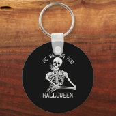 Skeleton me wachten op Halloween Sleutelhanger (Voorkant)