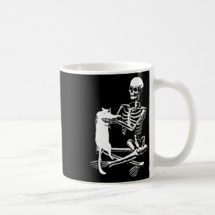 Skeleton met een Shirt van een kat Lazy Halloween  Koffiemok