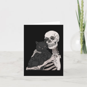 Skeleton met kat Lazy Halloween Costume Sku Kaart