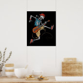 Skeleton Metal Guitarist Poster (Keuken)