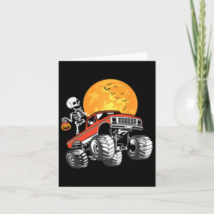Skeleton Monster Truck Halloween Boys Truck Pumpki Kaart