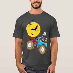 Skeleton Monster Truck Moon Snoep Toddler Boy Hall T-shirt