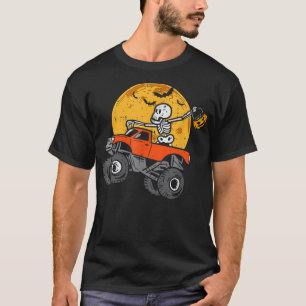 Skeleton Monster Truck Moon Snoep Toddler Boys Hal T-shirt