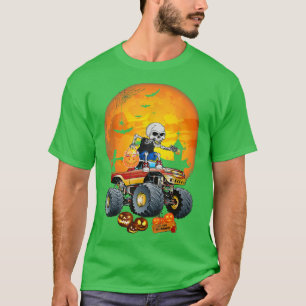 Skeleton Monster Truck Moon Snoep Toddler Boys Hal T-shirt