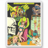 Skeleton Monsters Witch Veranderde Kunsthorror Col Sticker (Voorkant)