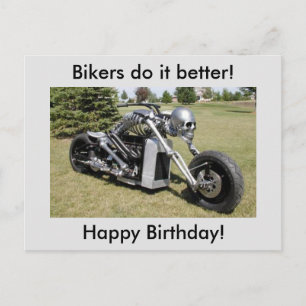 Skeleton Motorcycle Anniversaire Carte postale