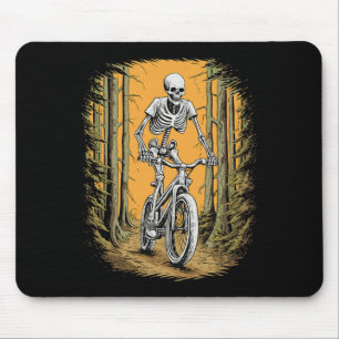 Skeleton Mountainbike Fietser Skeleton Halloween Muismat