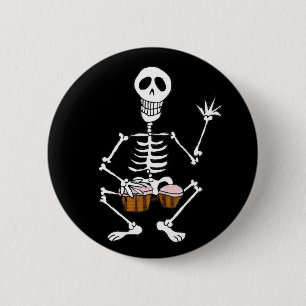 Skeleton Musician Drummer op Bongo Drums Ronde Button 5,7 Cm