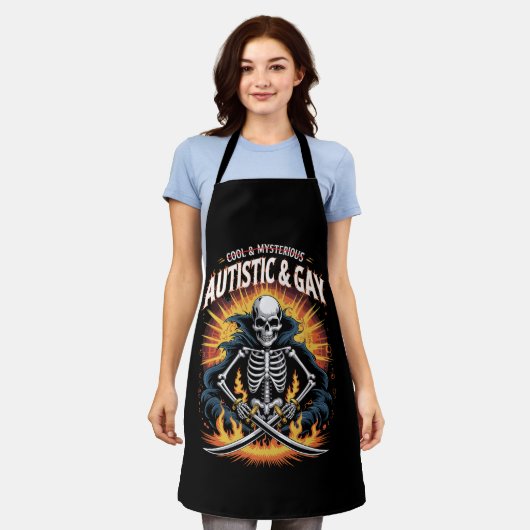Skeleton niet cool en mysterieuze autistische homo schort (Gedragen)